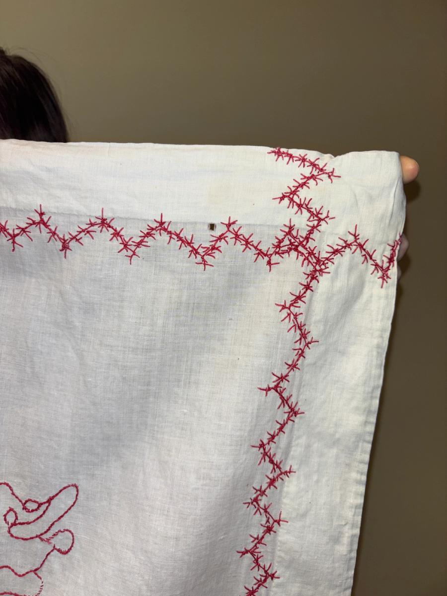 1900 Redwork Embroidered Sham  product image