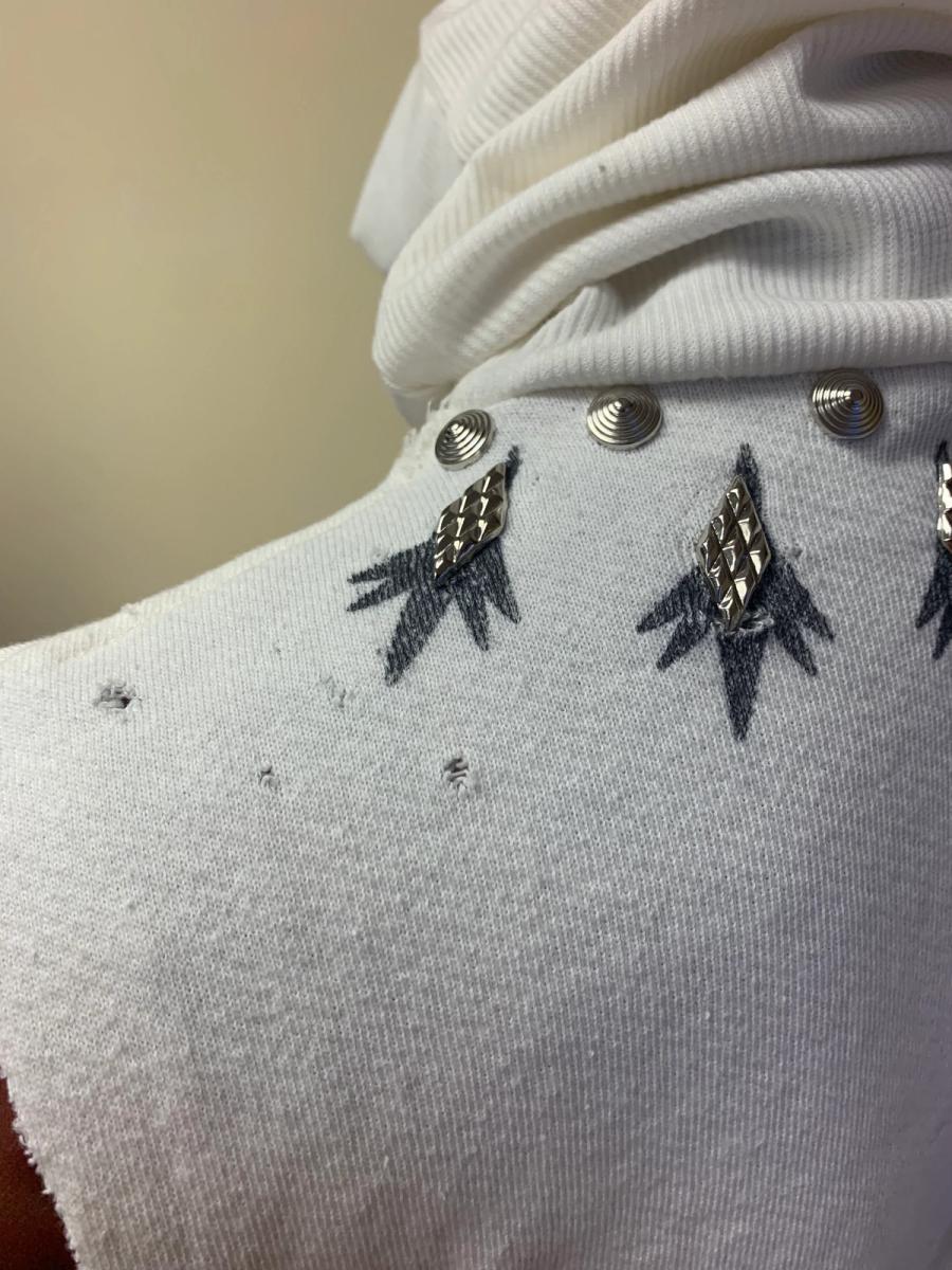 Alpha Male Studded Cowl Neck Sweatshirt Top product image