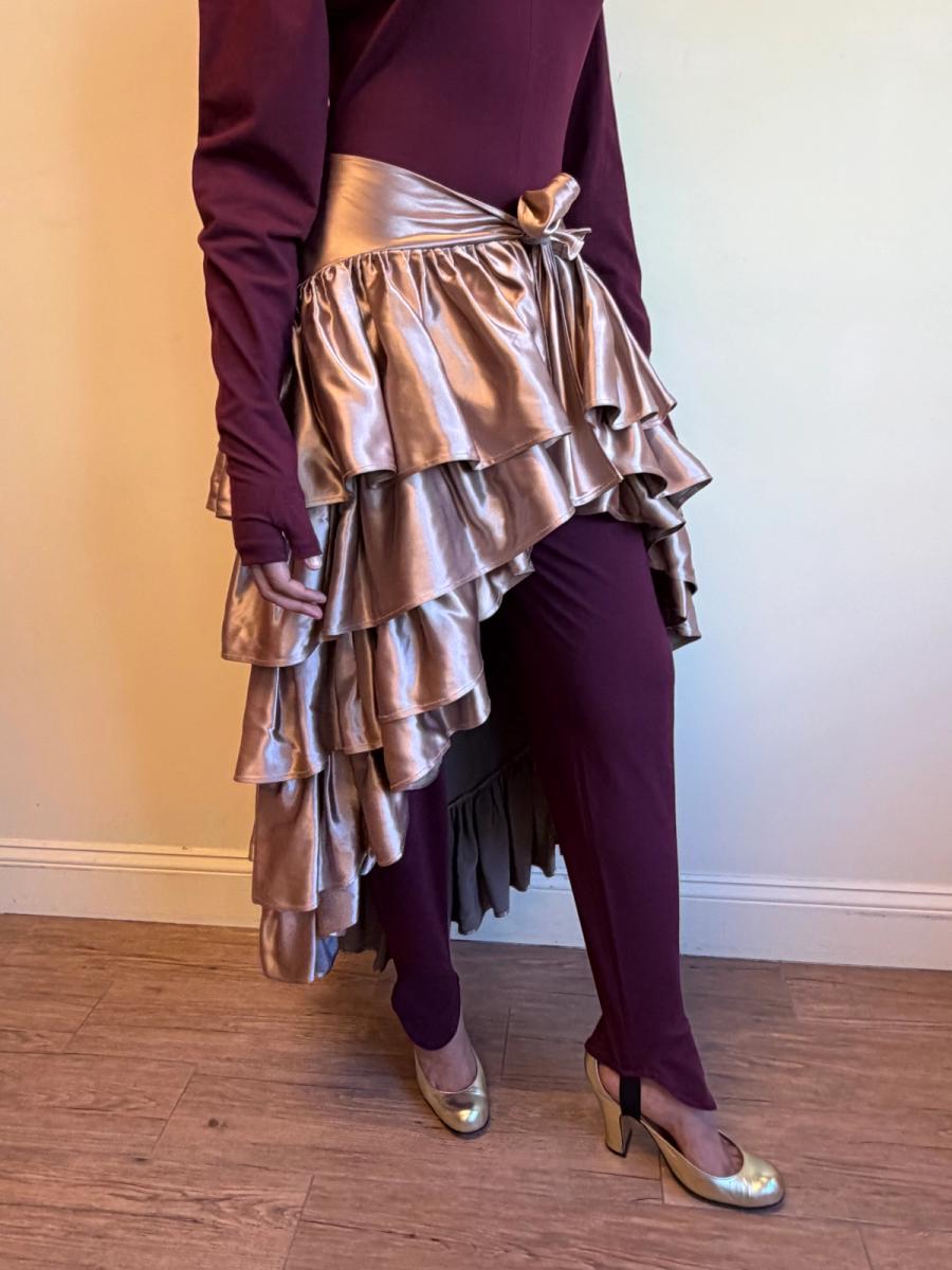 80s Norma Kamali OMO Ruffle Wrap Skirt product image