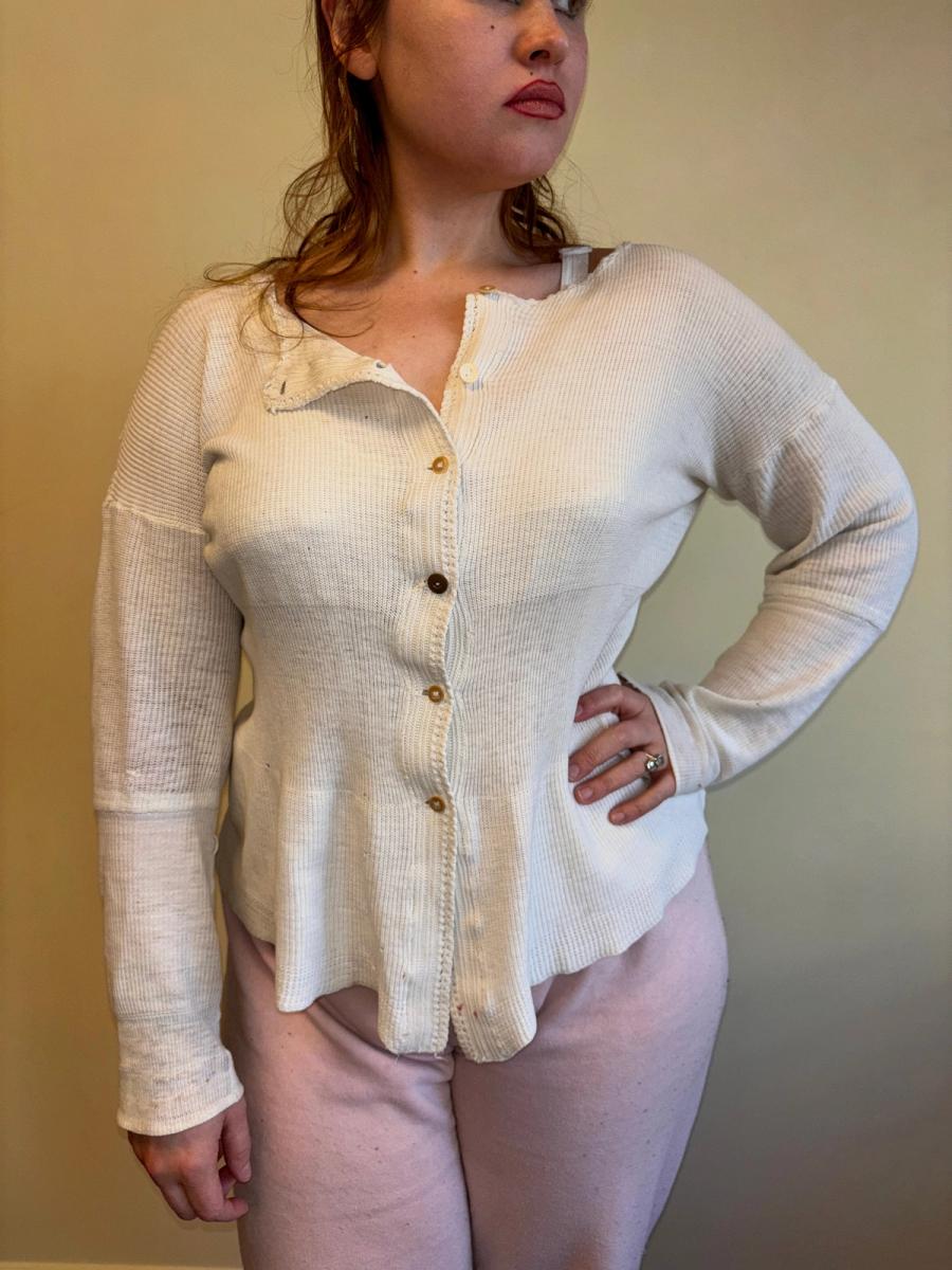 Rare French Antique Cotton Cardigan product image
