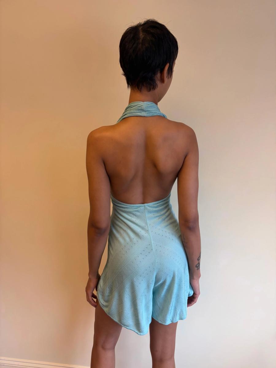 Vintage Chantal Thomass Aqua Halter Romper product image