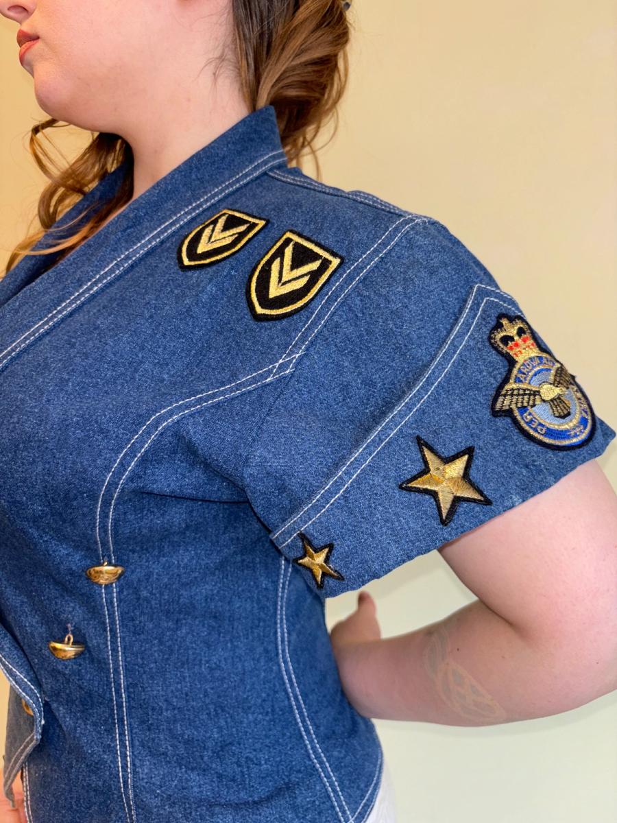 80s Claude Petin Denim Top product image