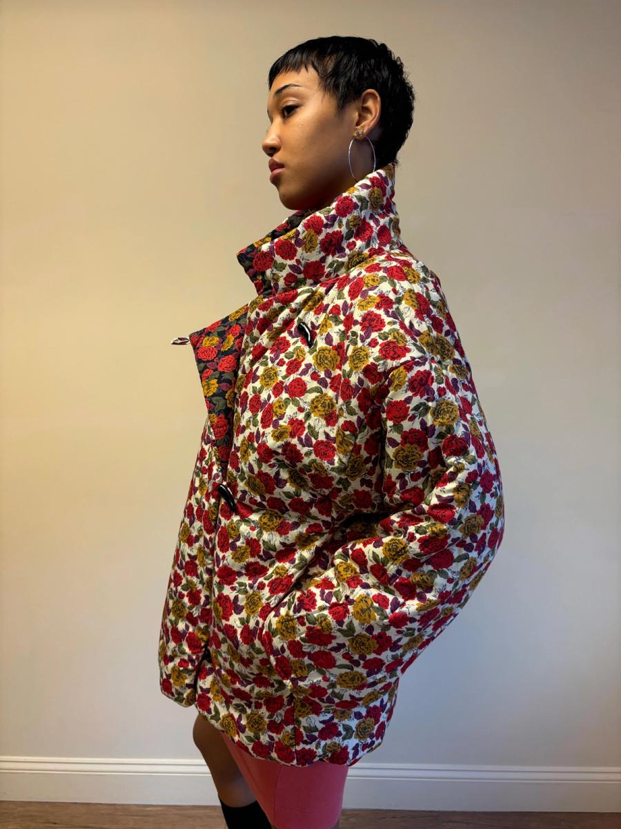 80s Norma Kamali Reversible Floral Coat product image