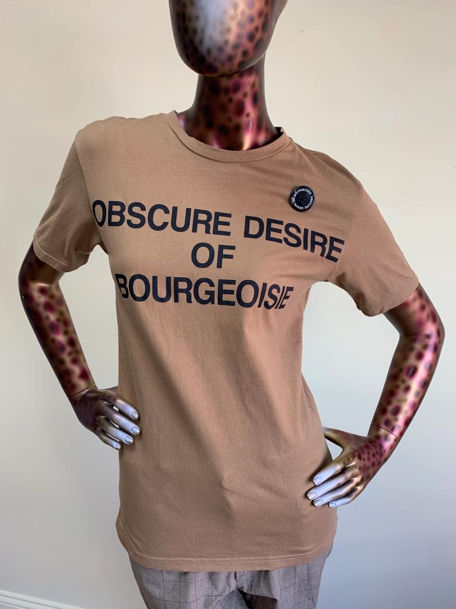 Obscure Desire of Bourgeoisie Logo Brown T-shirt