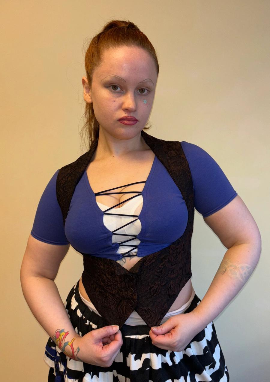 90s Romeo Gigli Underbust Jaquard Vest product image