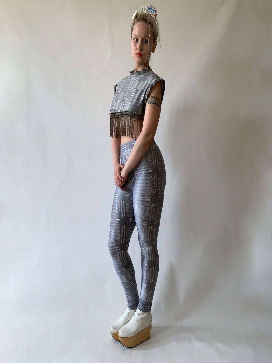 1980s BodyMap Safety Pin Spandex Set product image