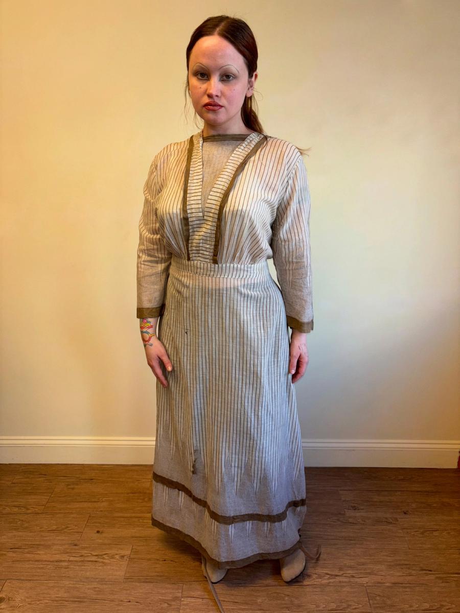 Edwardian Striped Dress Vermicular Print product image