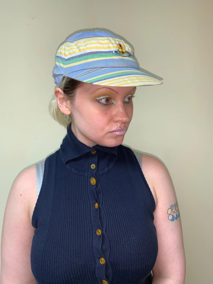 80s Vivienne Westwood 'Go Pagan' Striped Cap product image
