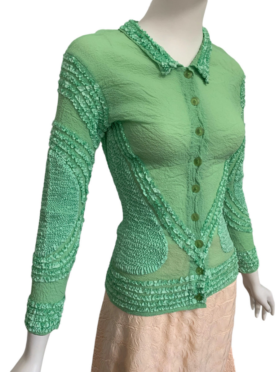 Yoshiki Hishinuma Green Pleated Top product image