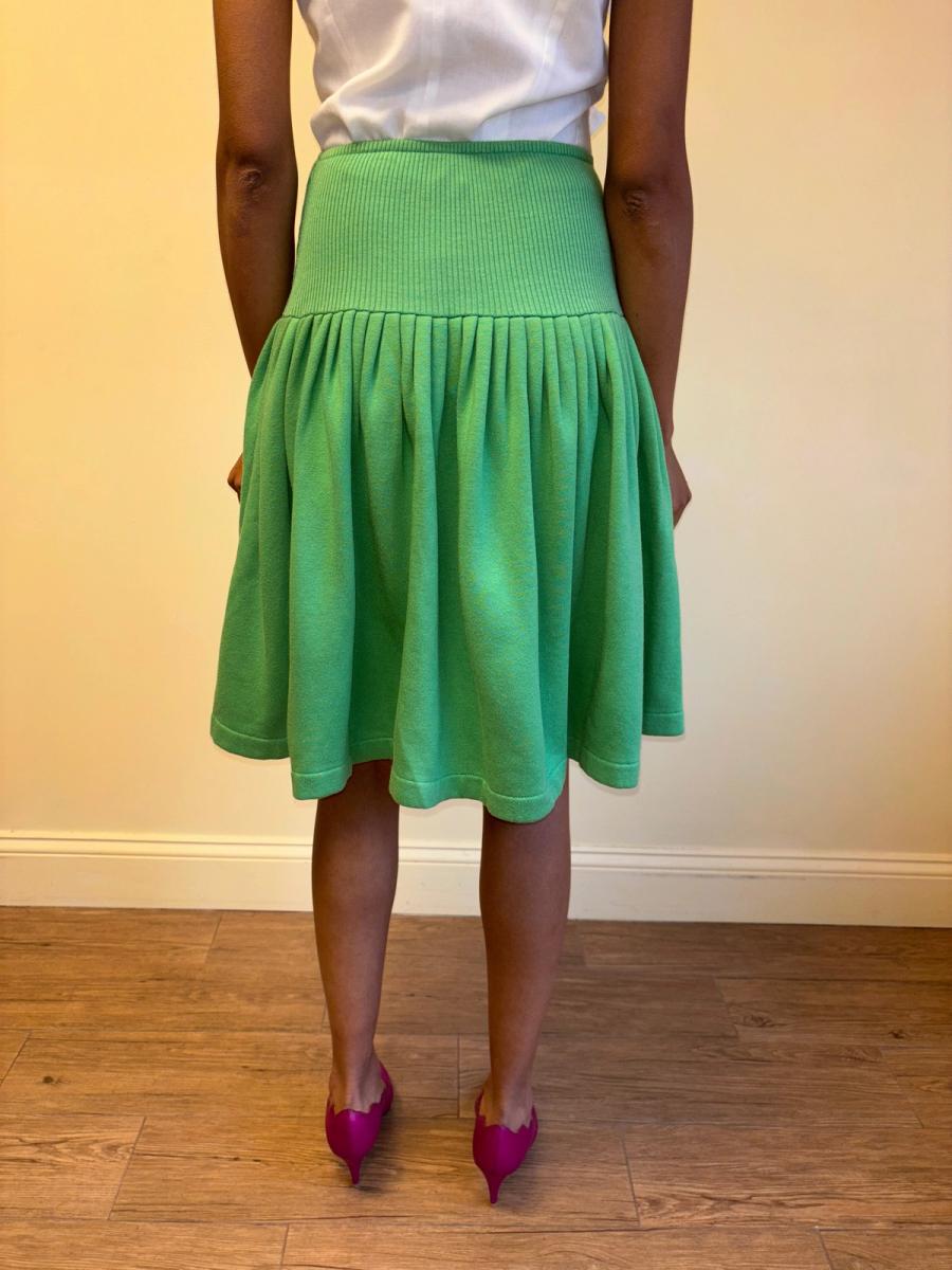 80s Norma Kamali Green Sweat Skirt product image