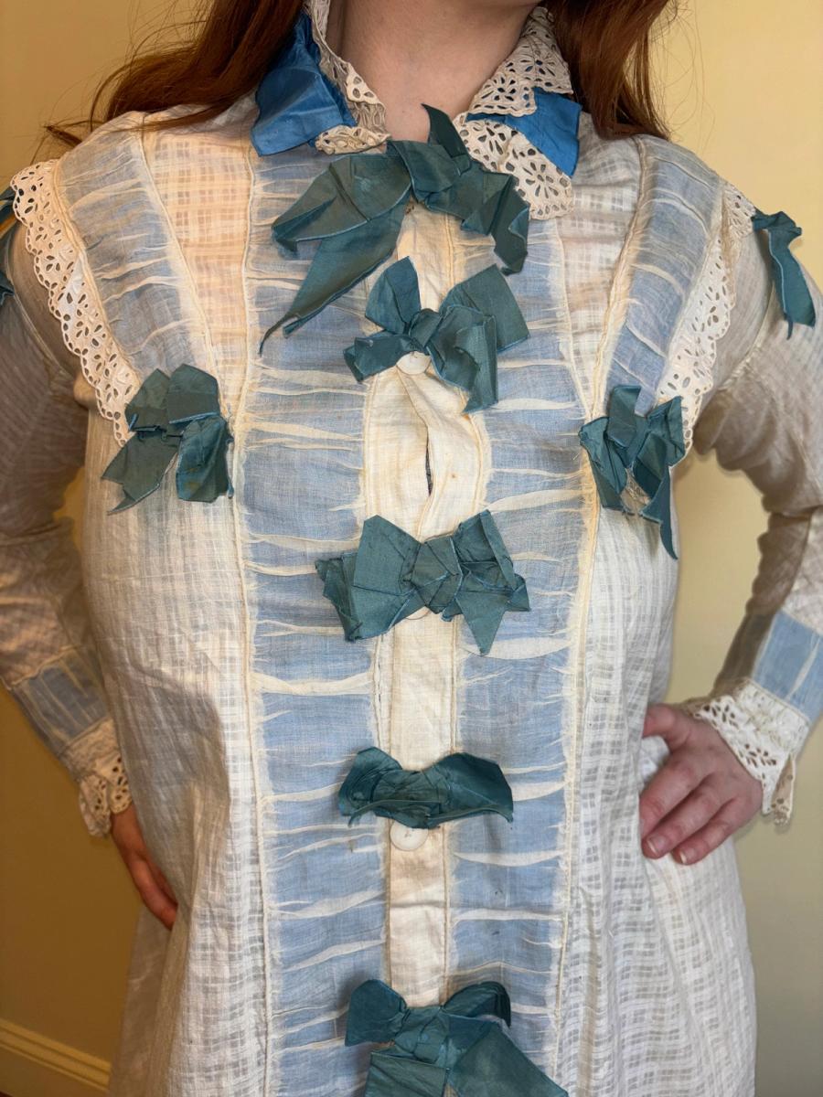 Victorian Dressing Gown with Blue Ribbons product image