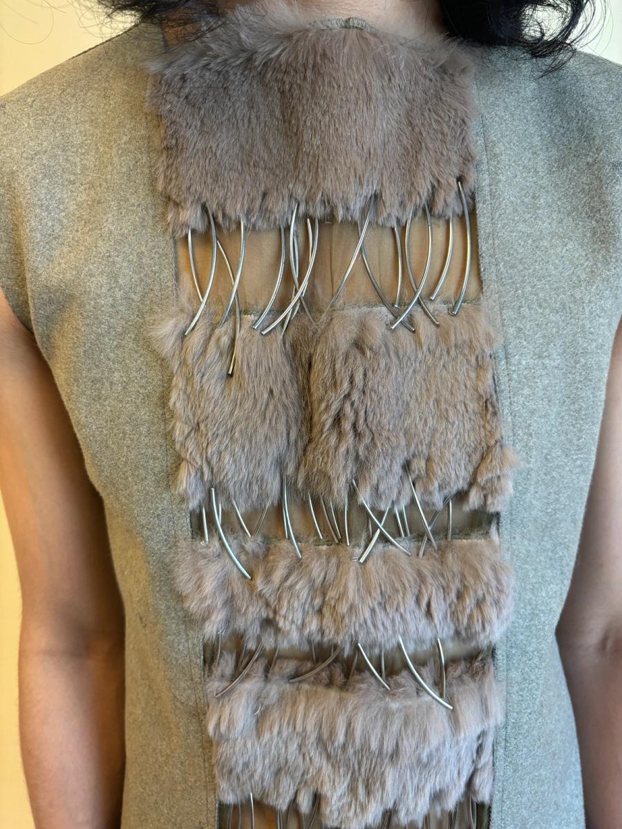 Emmanuelle Khanh Cutout Fur and Metal Tanktop product image