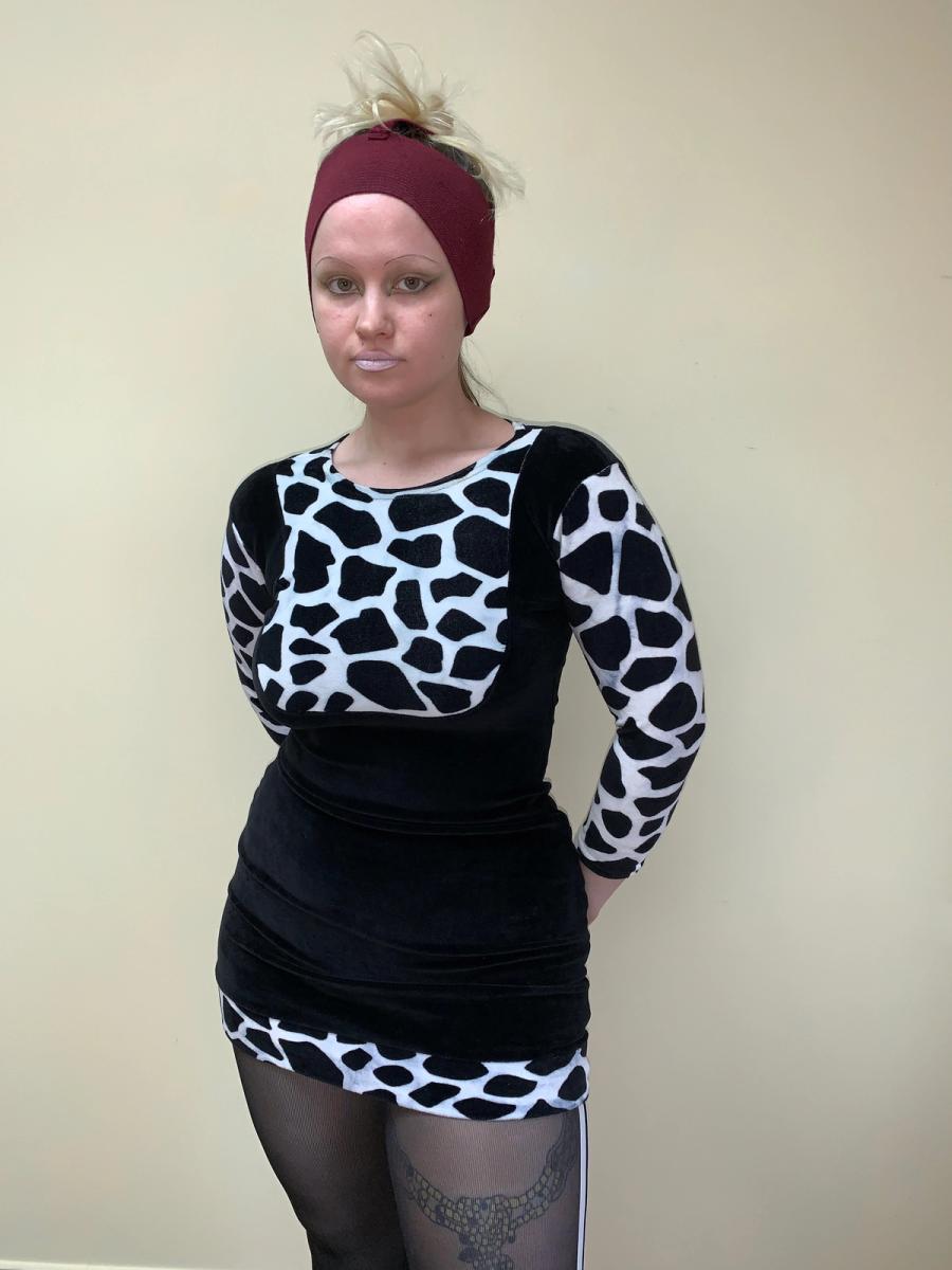 1980s Cow Print Velvet Dress product image