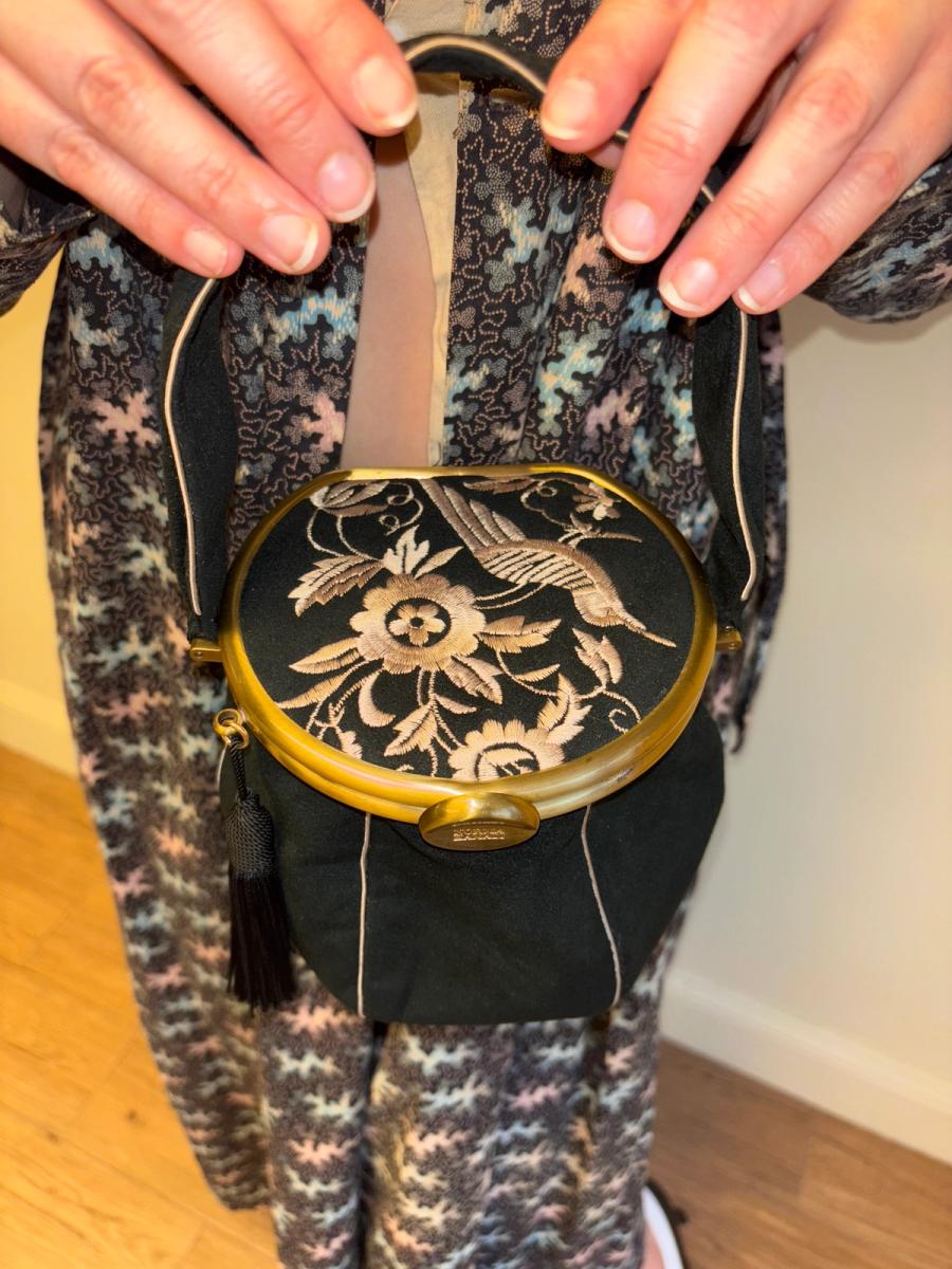 90s Norma Kamali Embroidered Kisslock Purse product image