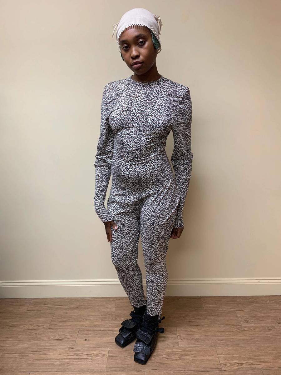 80s Norma Kamali Cheetah Print Bodysuit product image