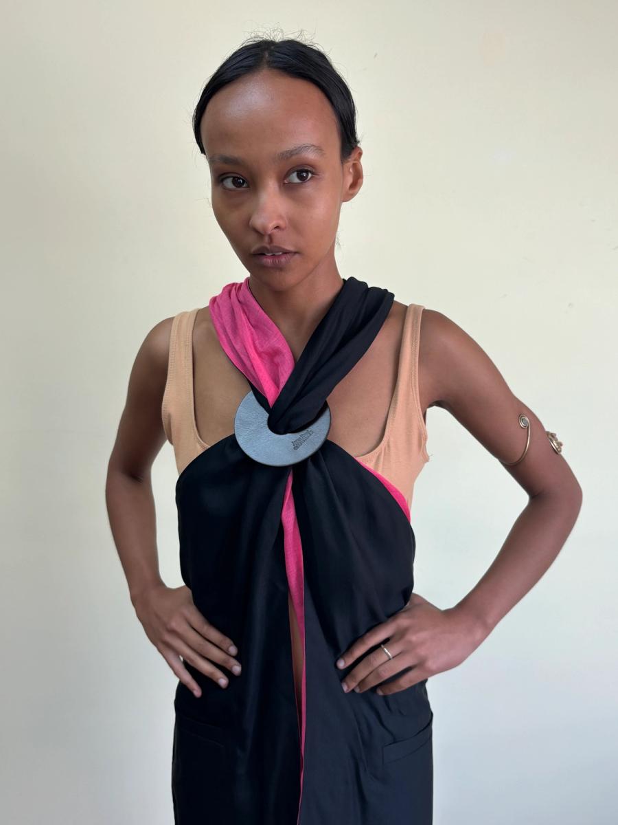 Jean-Paul Gaultier Suiting Halter With Hot Pink Lining product image