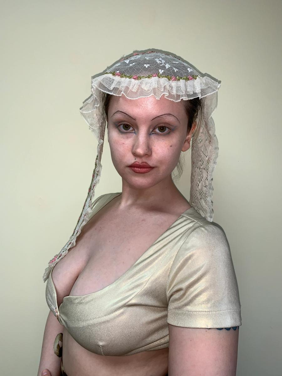 1860s Lace Bang Bonnet with Lappets product image