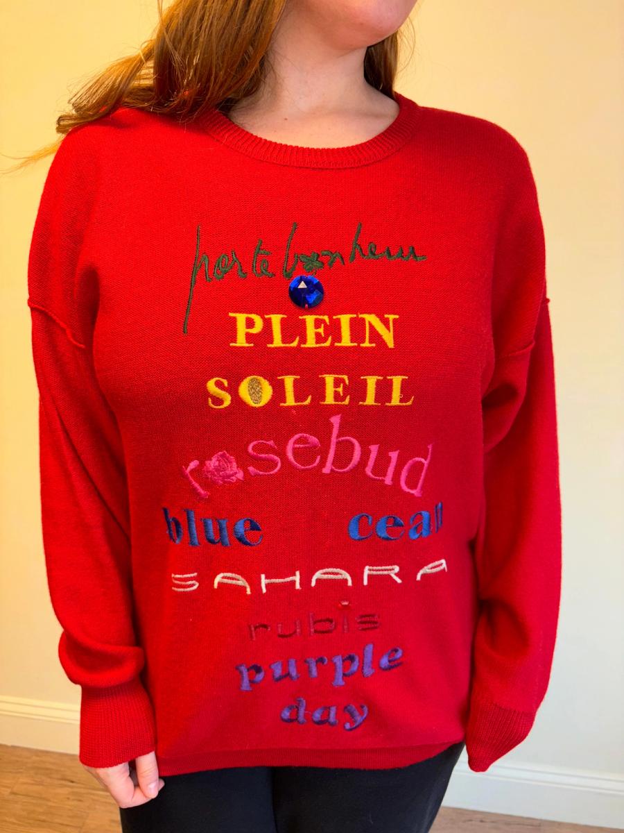 80s Sonia Rykiel Poetic Color Sweater product image