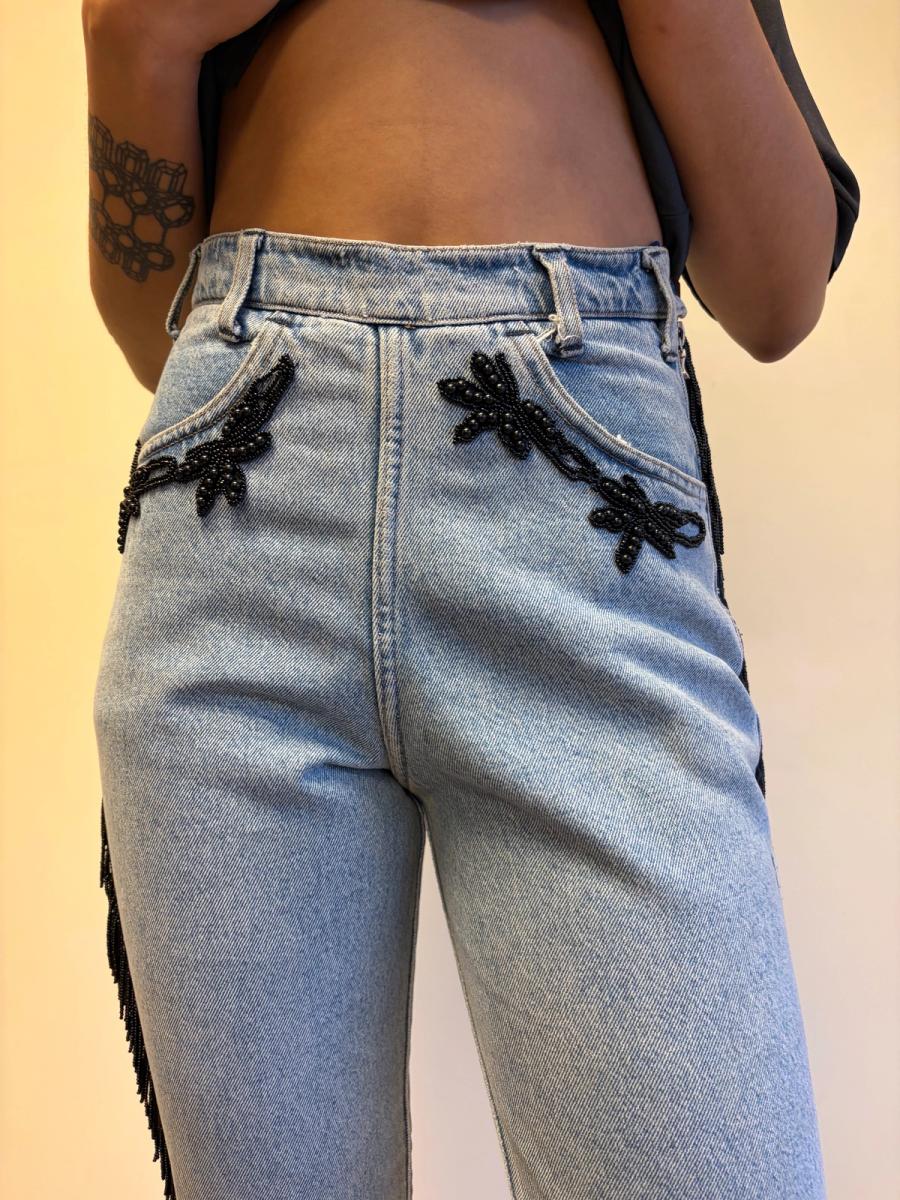 90s Katharine Hamnett Beaded Jeans product image