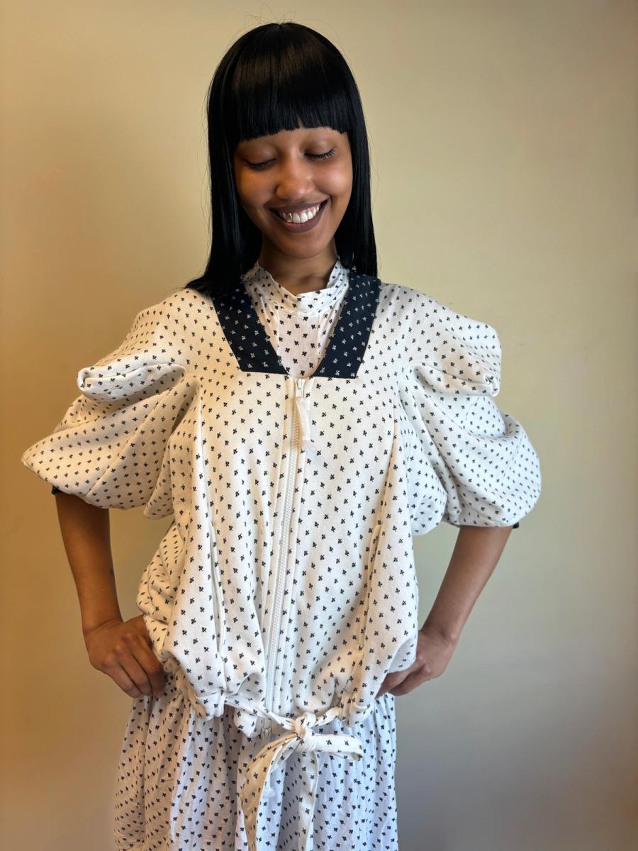 Bernhard Willhelm White Faux Ermine Sweatshirt product image