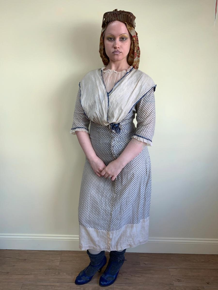 Antique Edwardian Printed Day Dress 