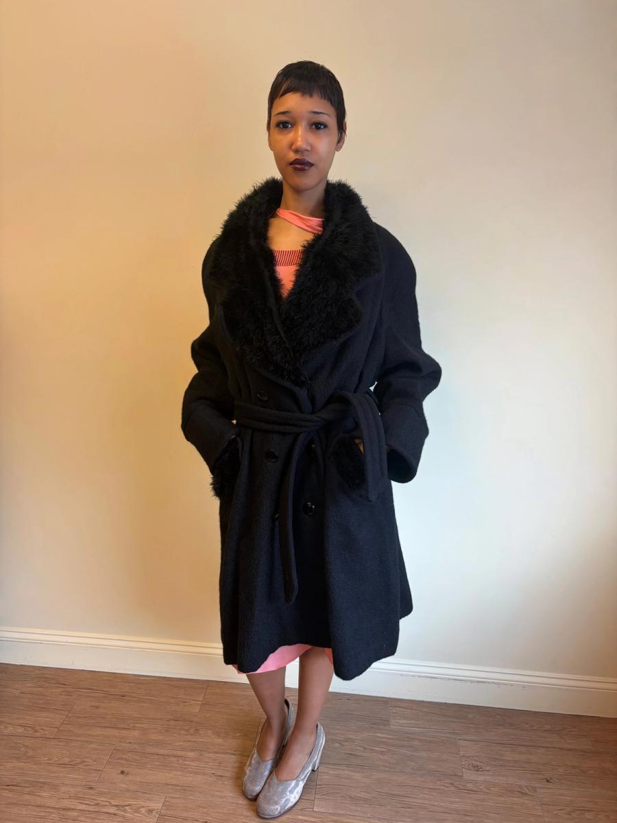 Vintage Chantal Thomass Mohair and Marabou Trench Coat product image