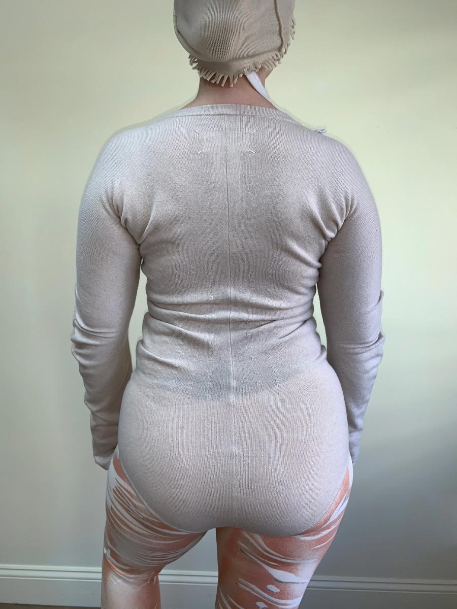 2000s Margiela Scrunched Knit Leotard product image