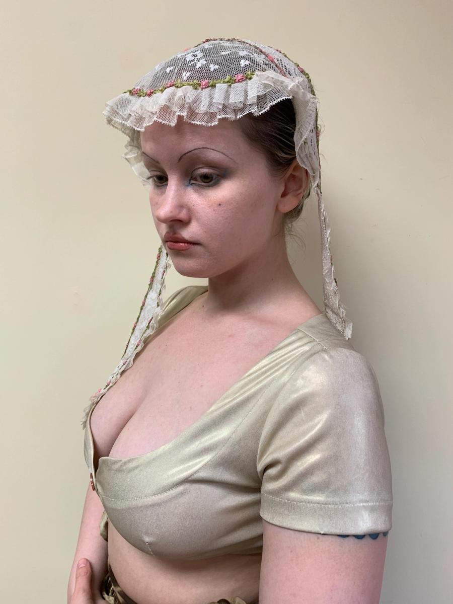 1860s Lace Bang Bonnet with Lappets product image