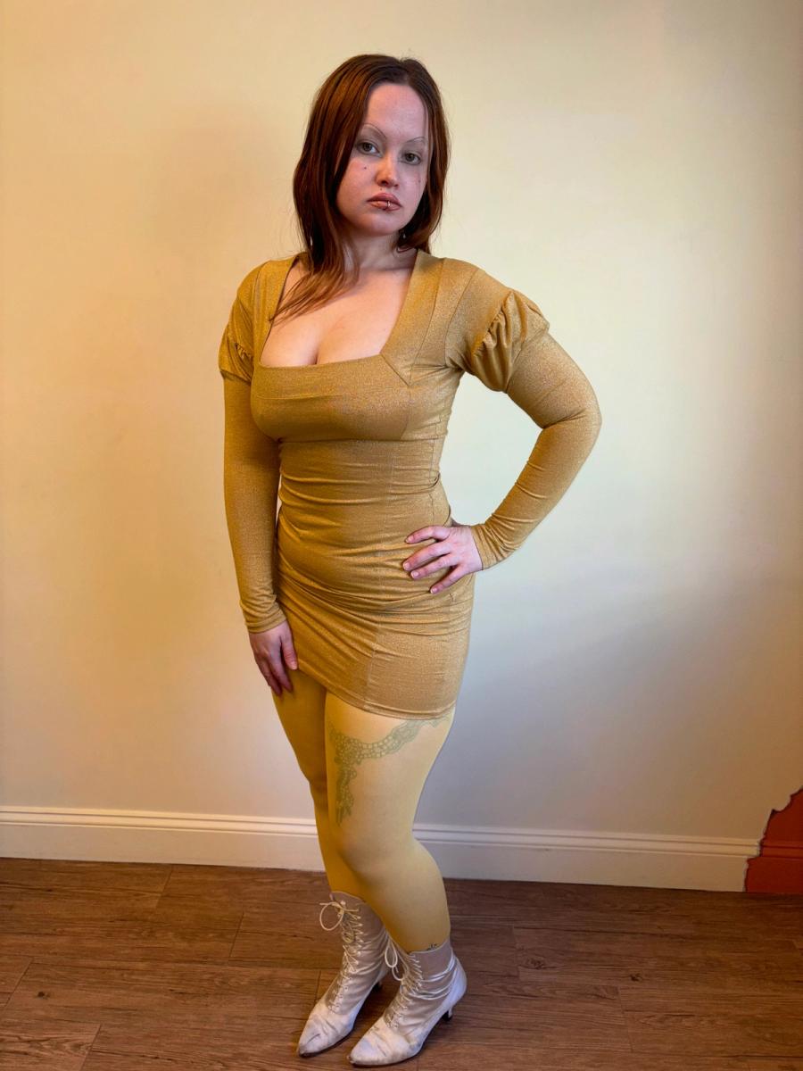Late 80s Pam Hogg Gold Lurex Dress  product image
