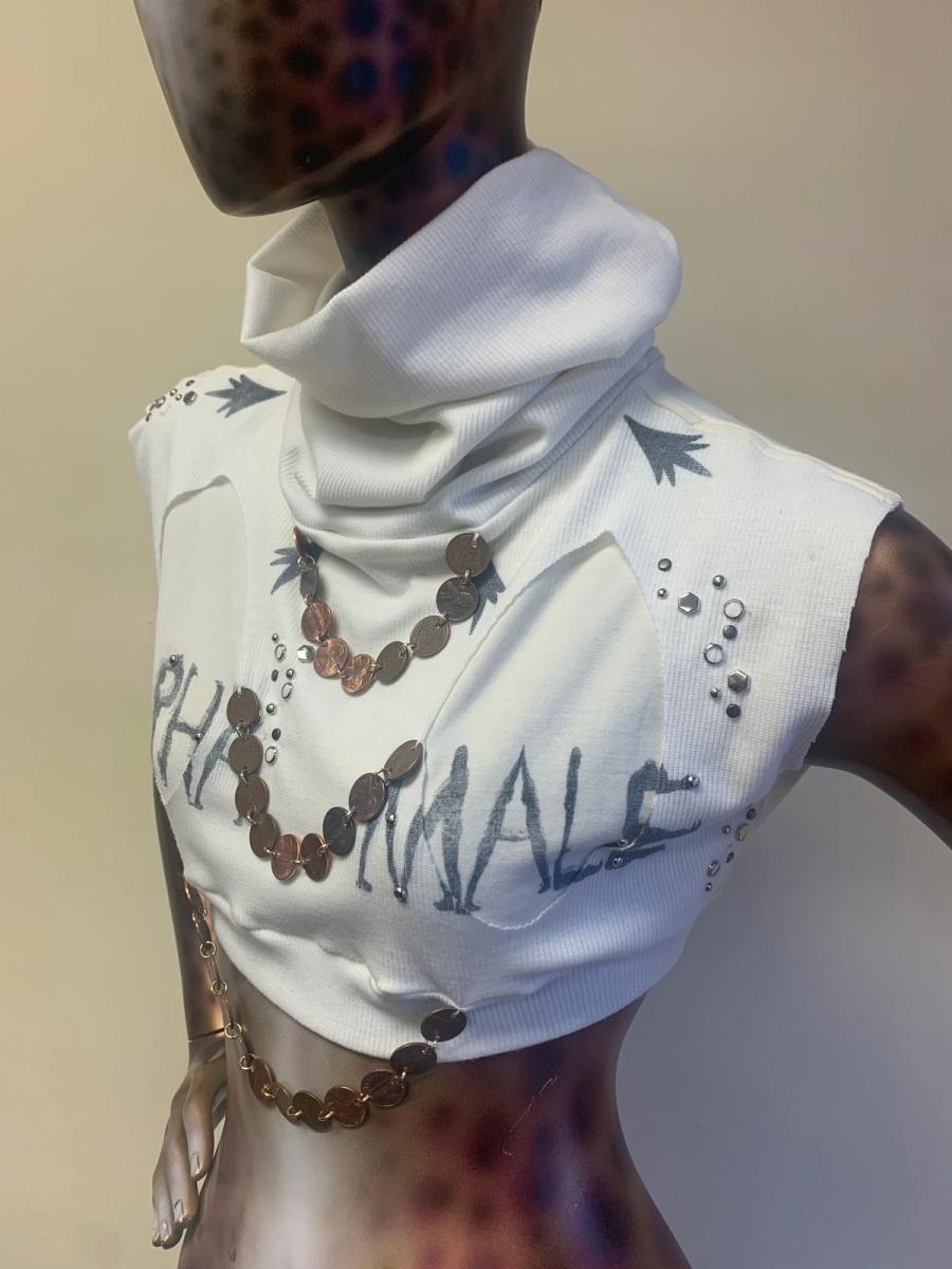 Alpha Male Cowl Neck Top With Pennies and Studding product image