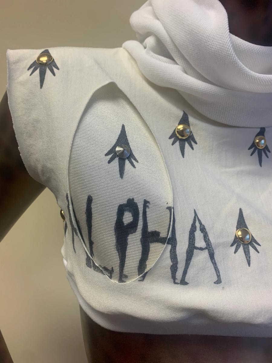 Alpha Male Silk Knit Studded Top With Cowl Neck product image