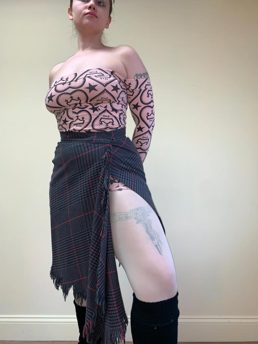 90s Vivienne Westwood Shredded Tartan Skirt product image