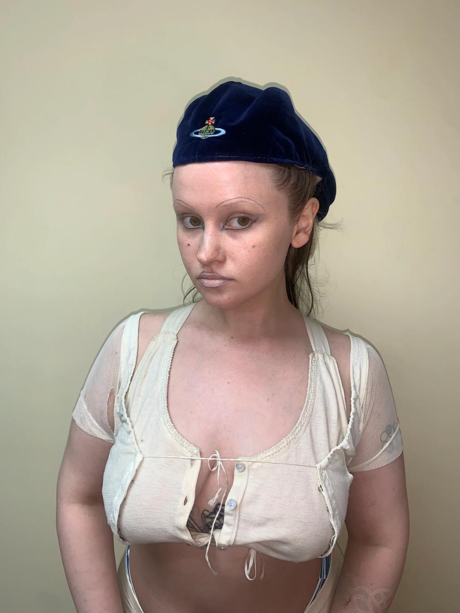 90s Vivienne Westwood Royal Blue Velvet Orb Cap product image