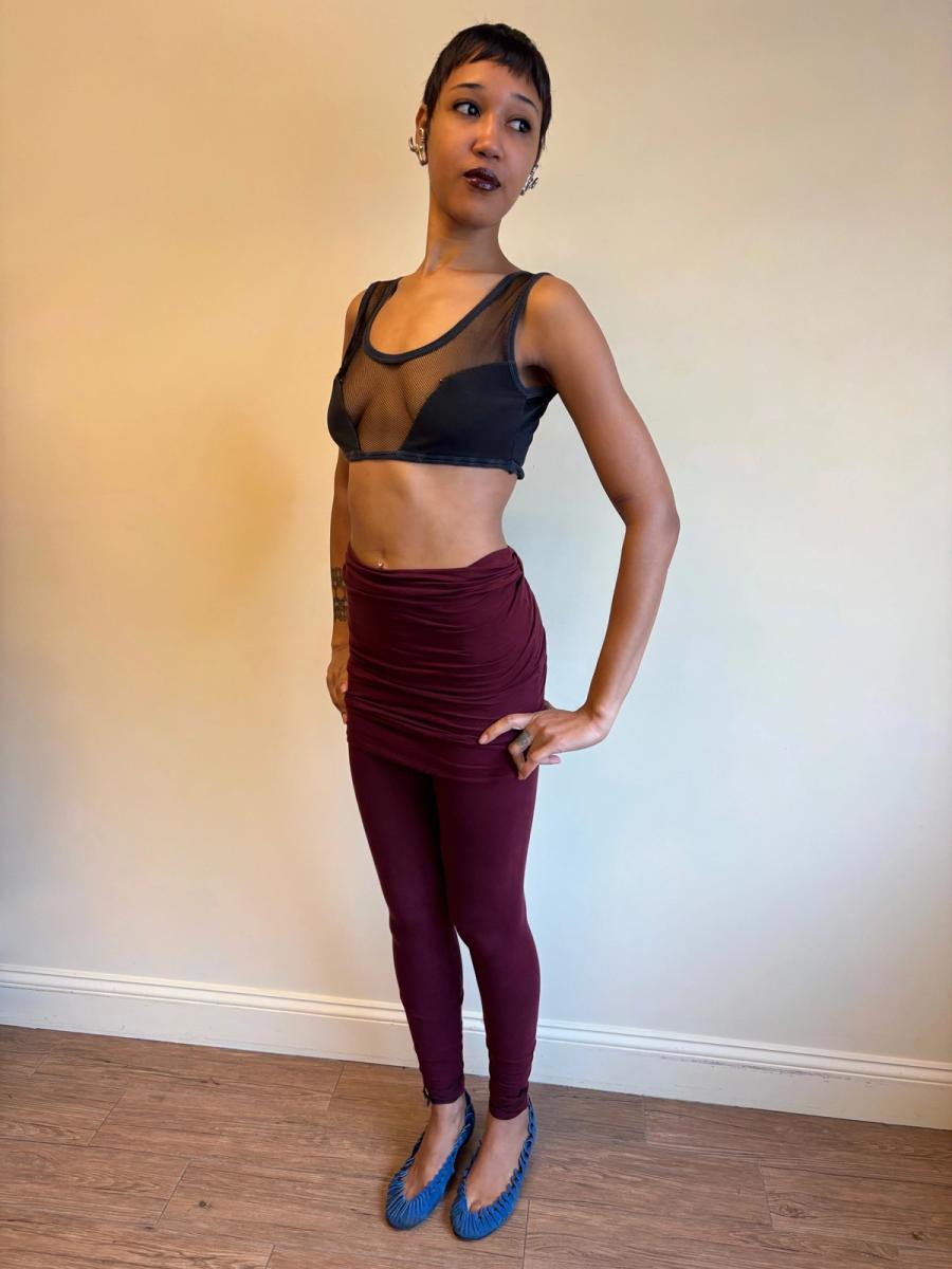 80s Junior Gaultier Mesh Cutout Crop Top product image