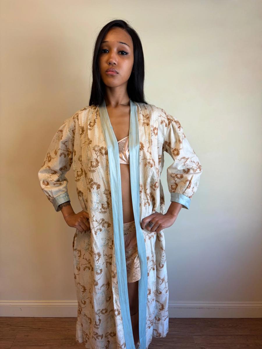 1890s or early 1900s Pastel Flannel Robe product image