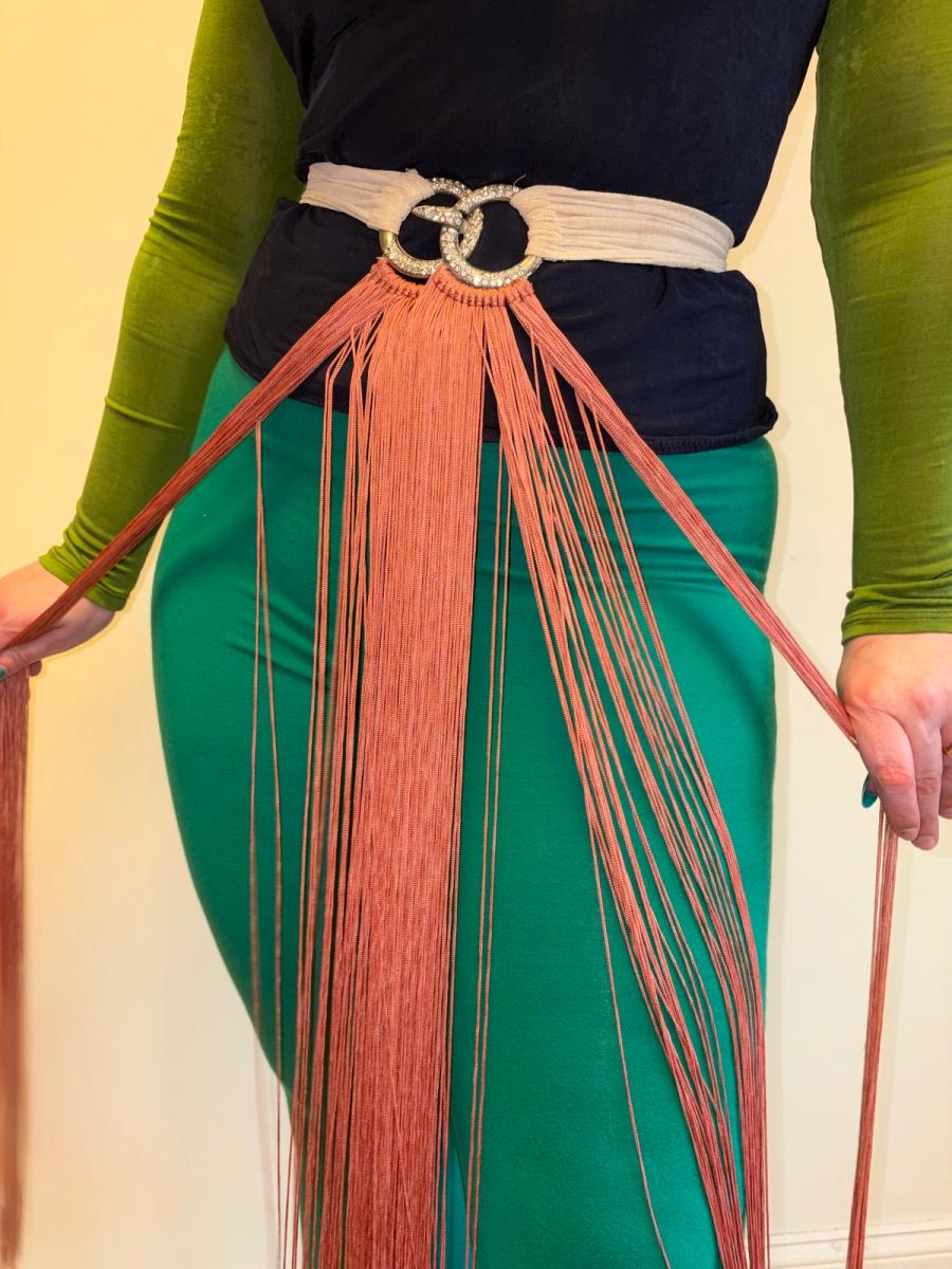 1930s Snake Diamanté Fringe Belt product image