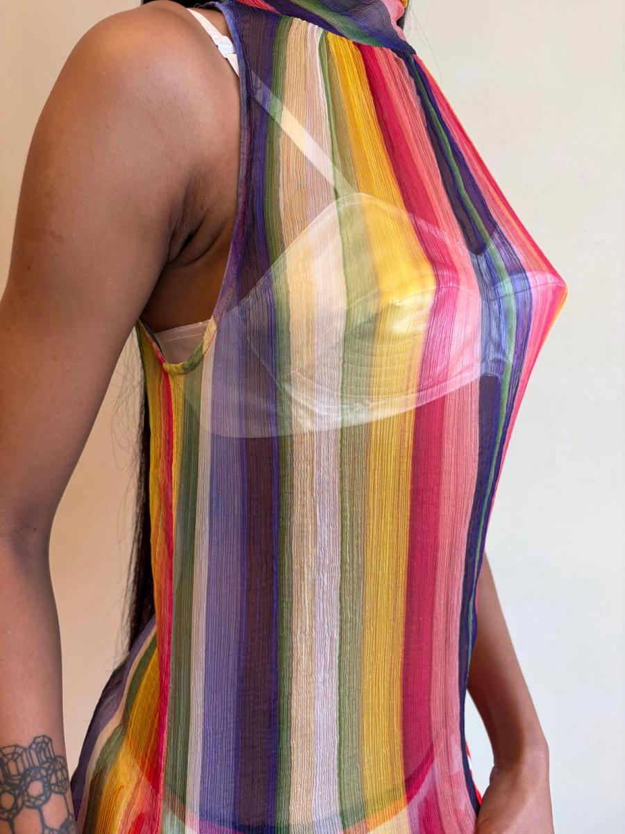 1930s Rainbow Chiffon Crepe Top product image