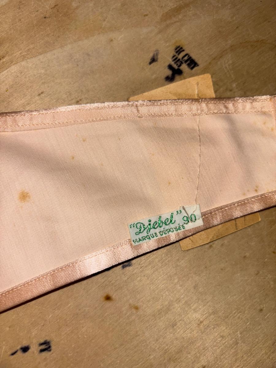 40s French Pink Satin Bra product image