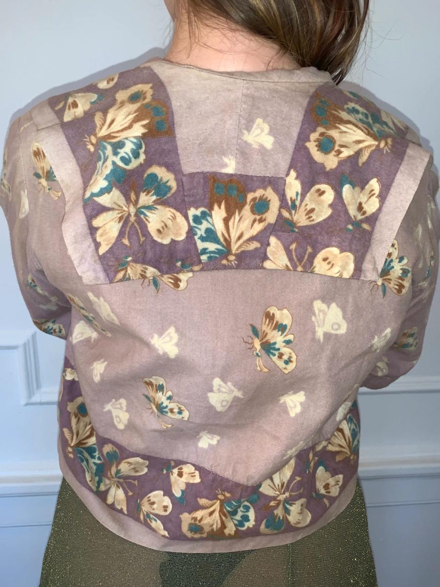 Edwardian Printed Flannel Butterfly Bed Jacket