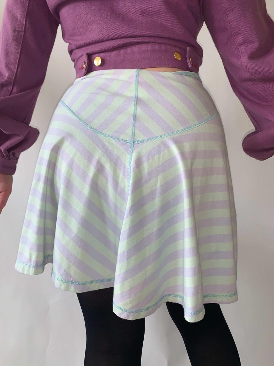 90s Vivienne Westwood Pastel Striped Orb Mini Skirt product image