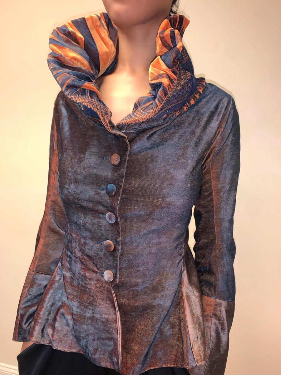 Yoshiki Hishinuma Changeable Crushed Velvet Jacket With Smocked Collar product image