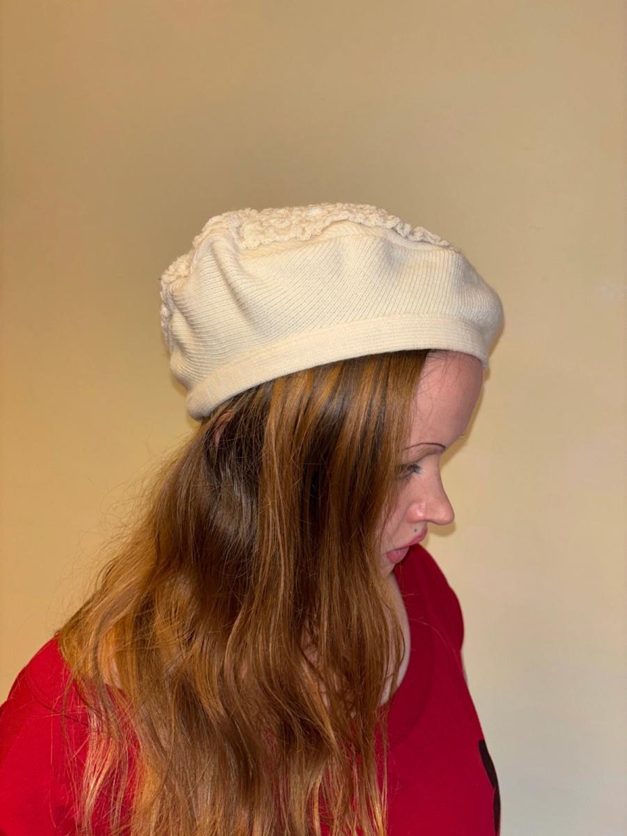1980s Chantal Thomass Ruffled Knit Beret  product image