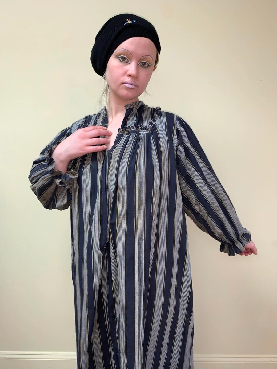 Antique Victorian Striped Wrapper Gown product image