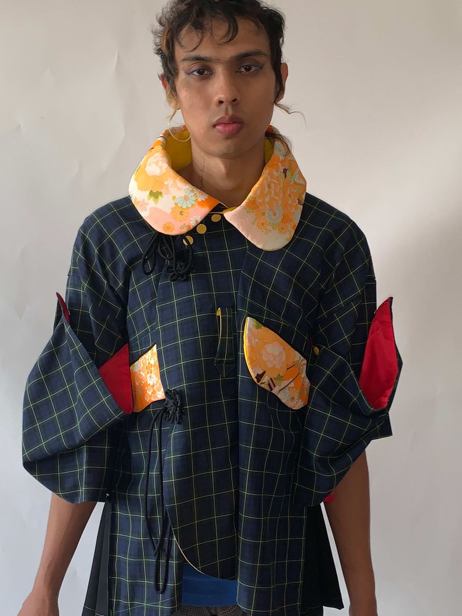 Takuya Angel Plaid Cape  product image