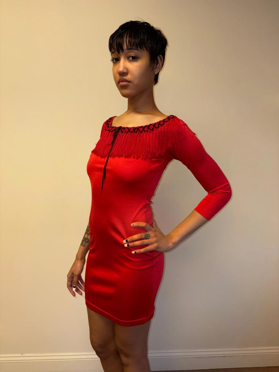90s Chantal Thomass Red Fringe Dress product image