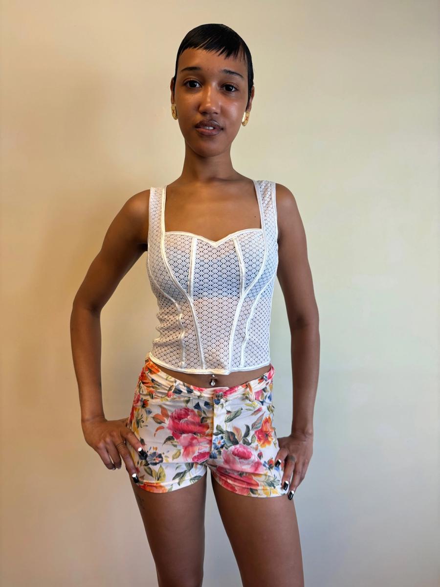 90s Chantal Thomass Seamed Lace Bustier Top product image