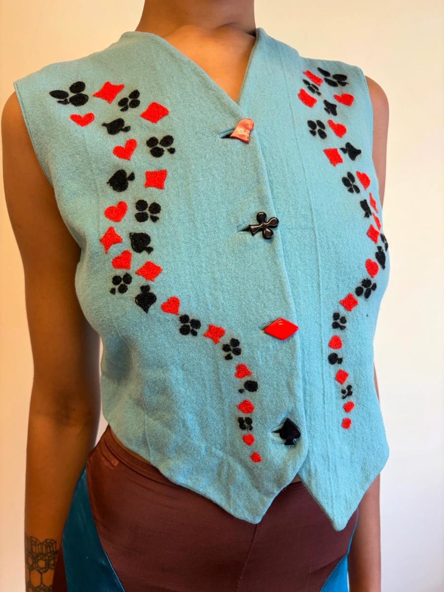 40s Playing Card Theme Embroidered Vest product image