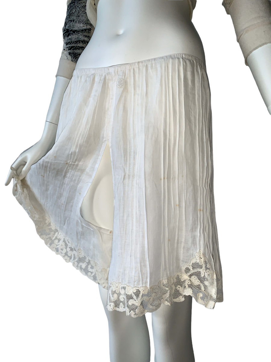 French Antique Hand- Pleated Lace Bloomers product image