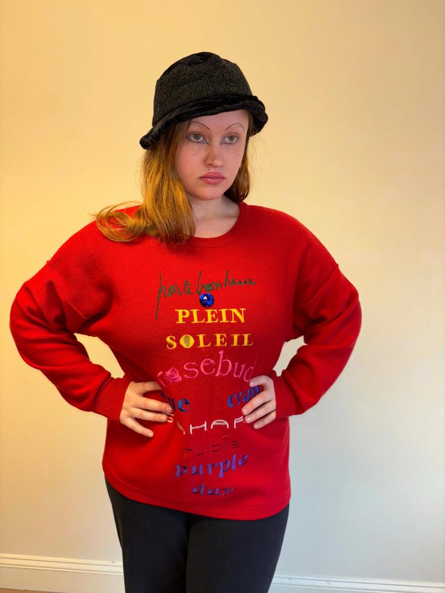 80s Sonia Rykiel Poetic Color Sweater product image