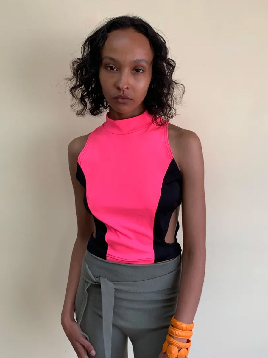Fötus Hot Pink Cutout Top product image